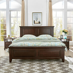 SHYHO/熙和美式实木床1.8米双人床婚床现代简约储物主卧1.5m熙和樱桃木家具