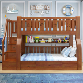全实木上下床双层床子母床两层上下铺木床成年双人床高低床儿童床
