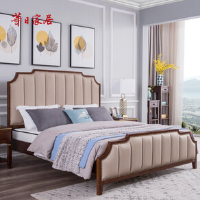 华日家居轻奢床欧式简约实木床1.8米双人床主卧室家具