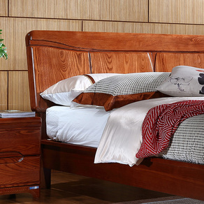 晚安家居 单双人床现代简约床水曲柳实木床双人床1.8米 单人床1.5米实木床