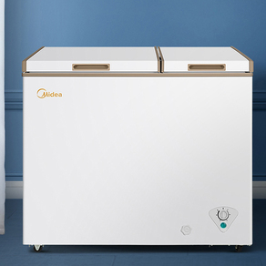 美的 200升 双温双箱冷柜 家用商用冰柜 一级能效 冷冻冷藏卧式冰箱 BCD-200DKM(E)