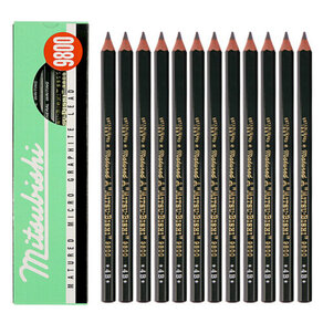 日本三菱（Uni）美术素描铅笔 学生绘图铅笔9800 4B 12支装原装进口