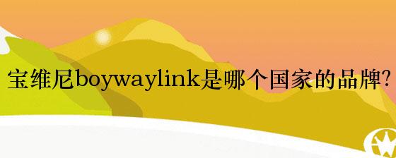 宝维尼boywaylink是哪个国家的品牌？