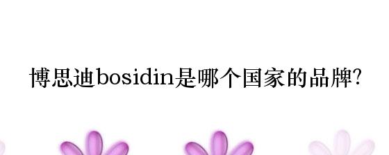博思迪bosidin是哪个国家的品牌？